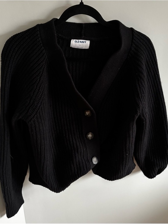 Old Navy Sweaters - Old Navy Black Ribbed Button Cardigan Sweater